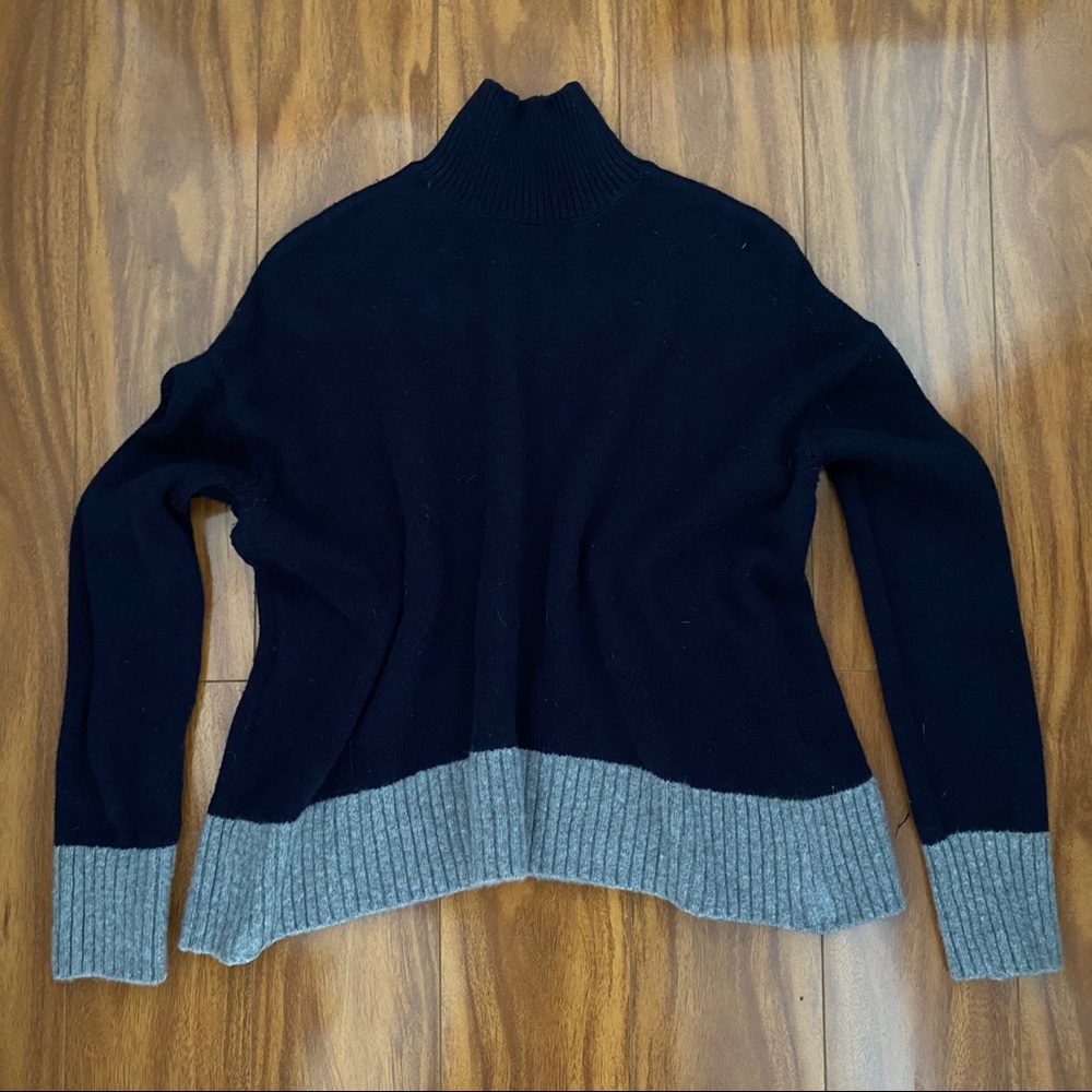 LOFT Mocked Neck Navy Sweater